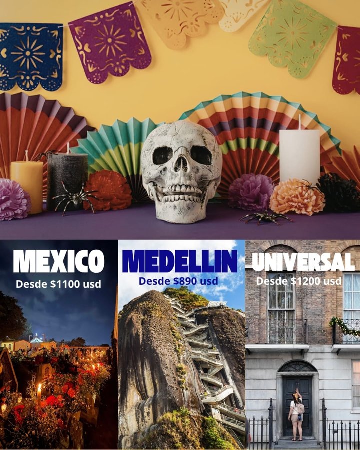 Volante de paquetes a México, Medellín y Universal