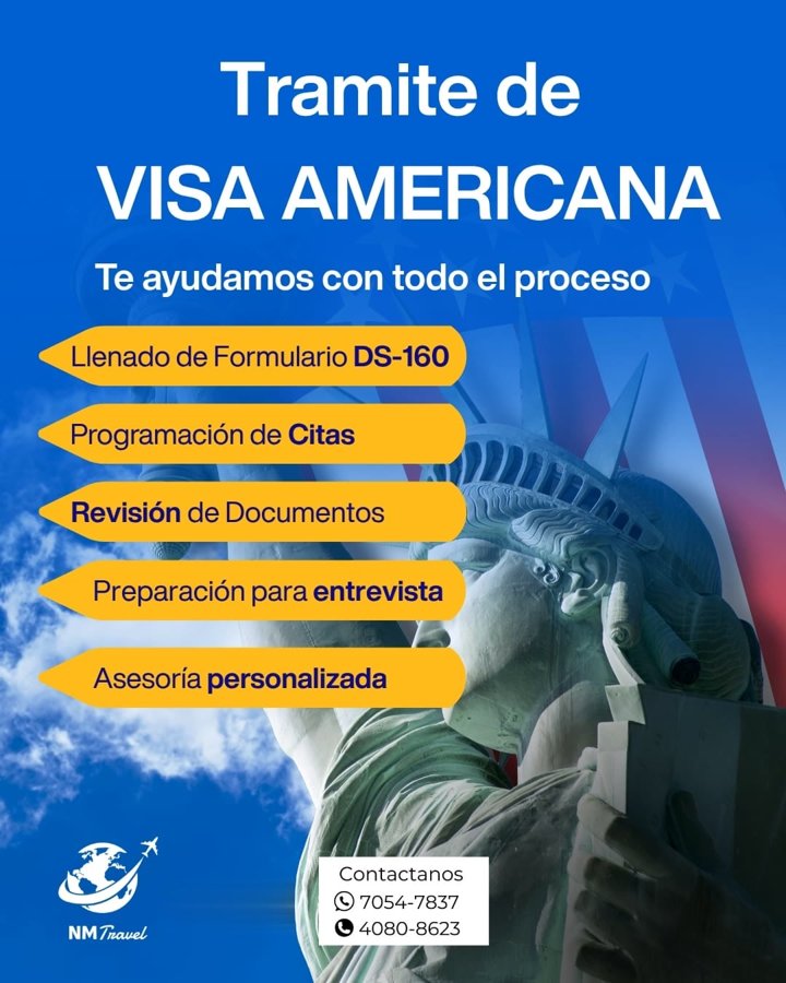 Trámite de Visa Americana - NM Travel - DS-160 Citas Revisión Documentos Entrevista Asesoría